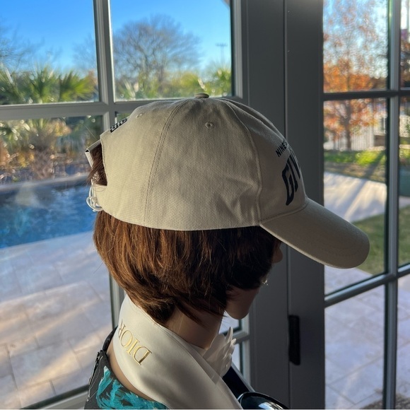 GIVENCHY  Logo Cotton Baseball Cap Grey Beige - Picture 5 of 14